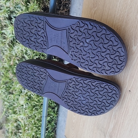 Birkenstock Virginia Brown Leather Shoes with CutoutsMade in Germany Size L8 M6 - Picture 6 of 12